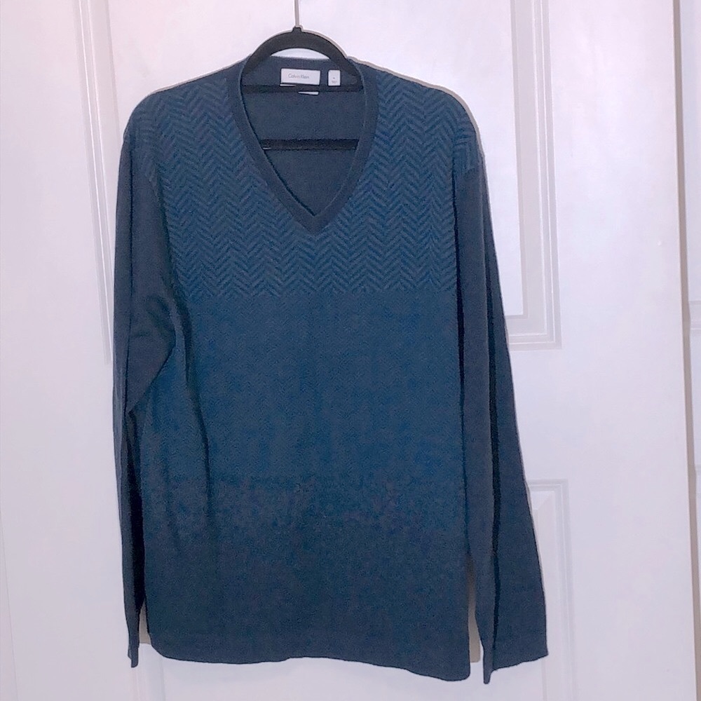 Calvin Klein Blue Merino Wool Sweater XL